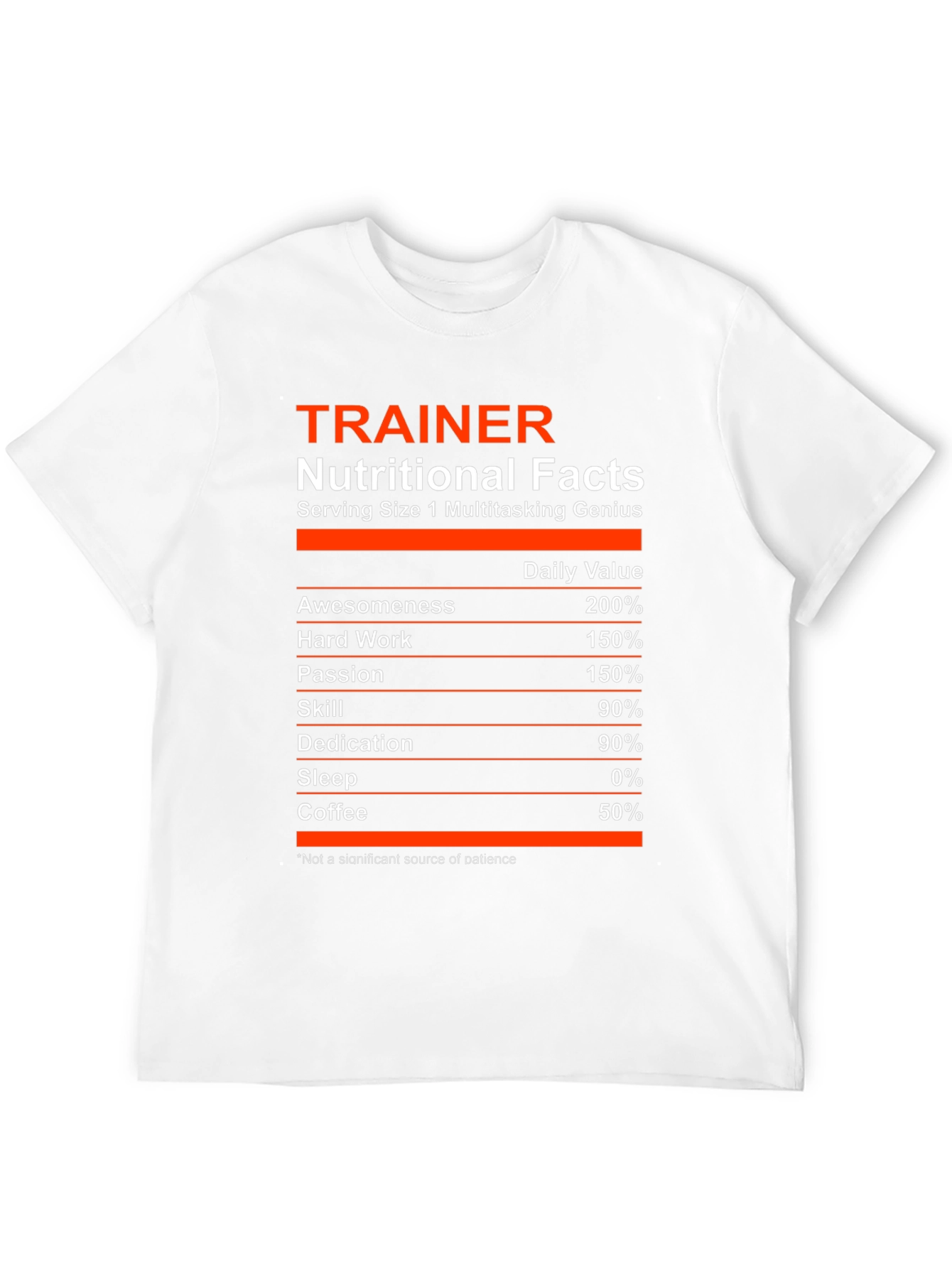 Trainer Nutritional Facts Black Graphic T-Shirt