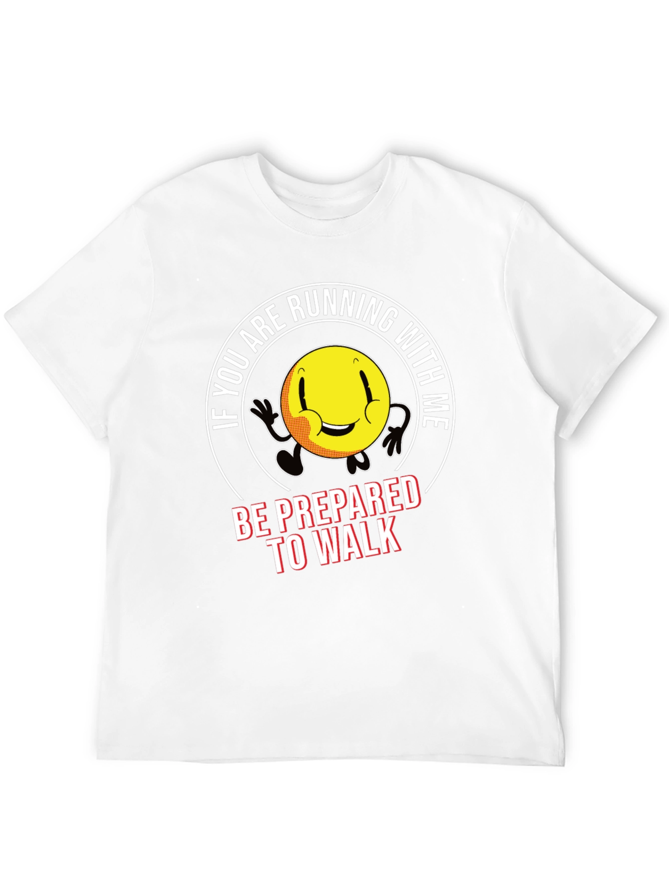 Running Smiley Face Graphic T-Shirt