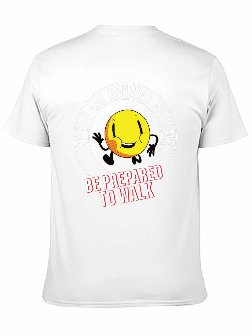 Running Smiley Face Graphic T-Shirt