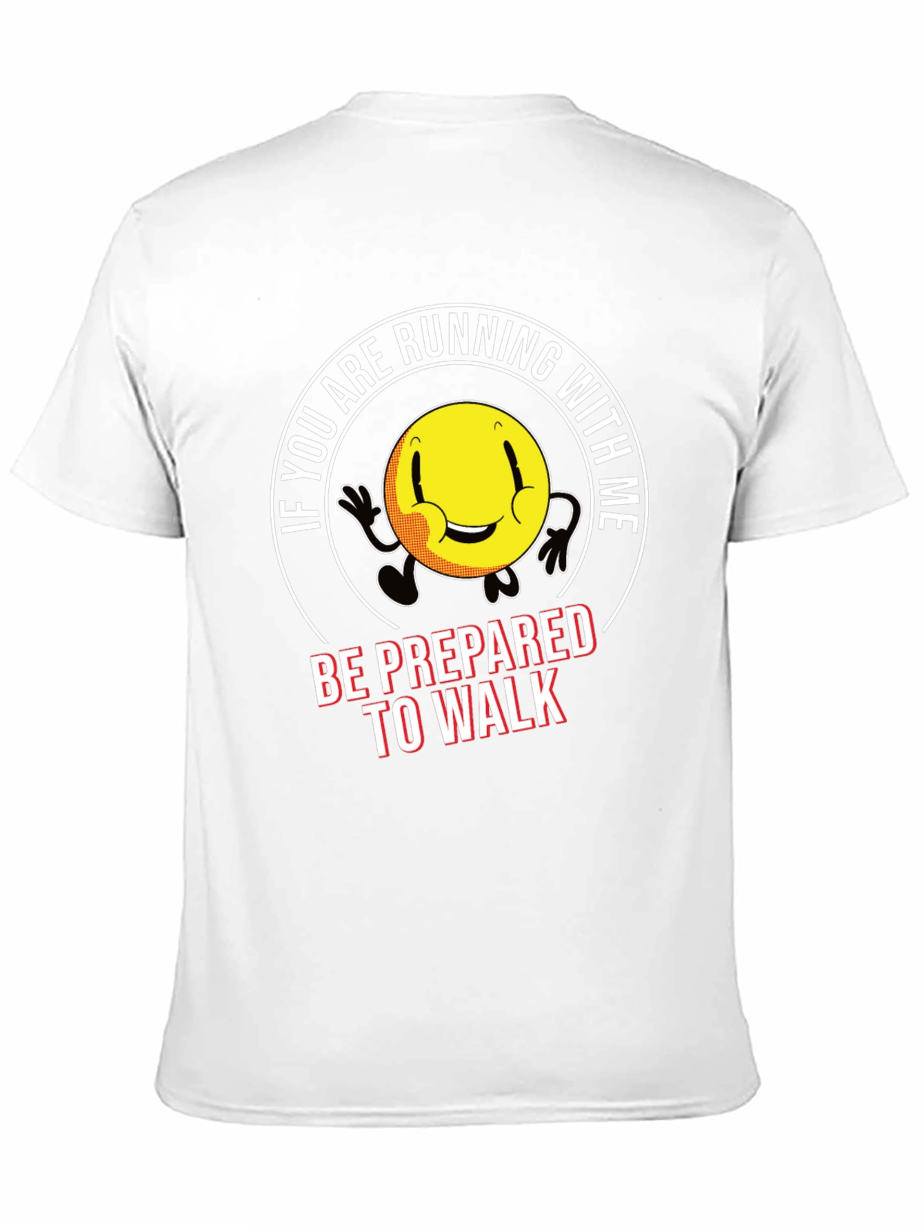 Running Smiley Face Graphic T-Shirt