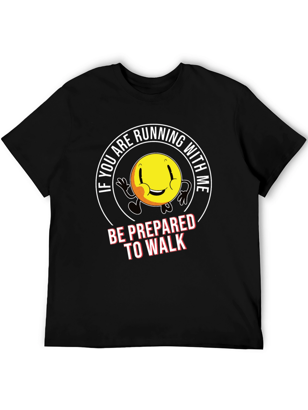 Running Smiley Face Graphic T-Shirt