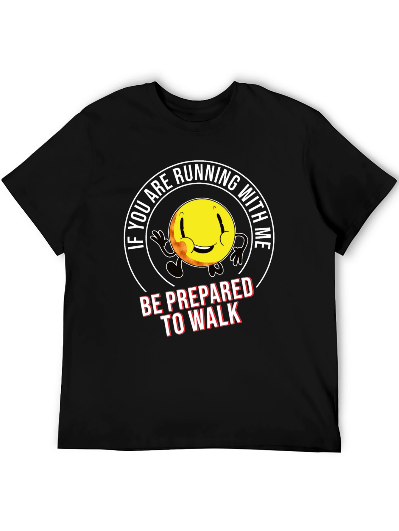 Running Smiley Face Graphic T-Shirt