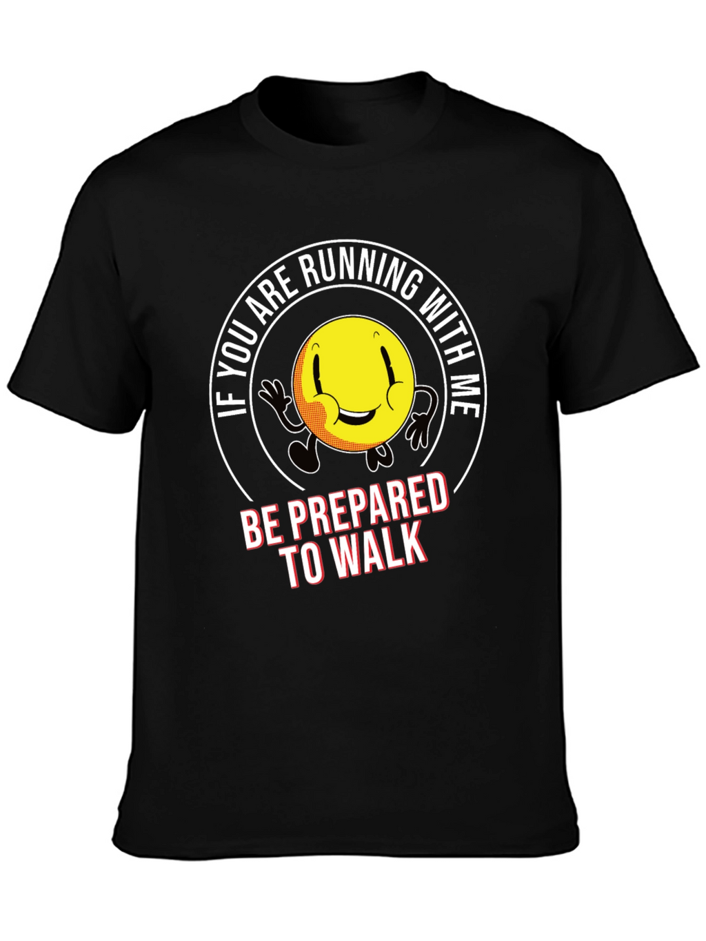 Running Smiley Face Graphic T-Shirt
