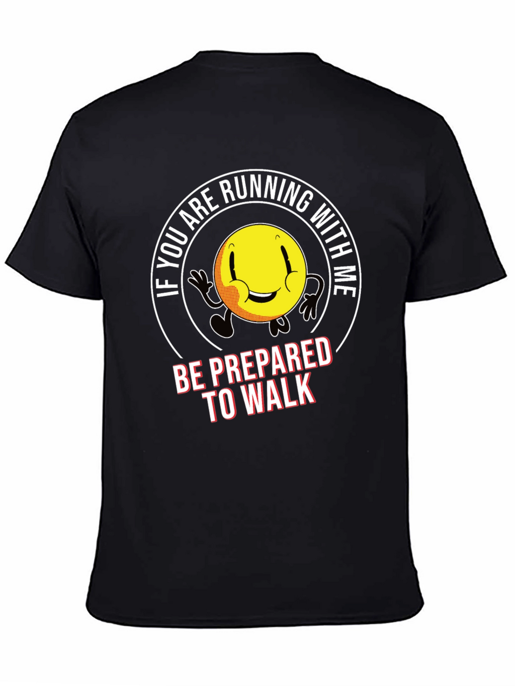 Running Smiley Face Graphic T-Shirt