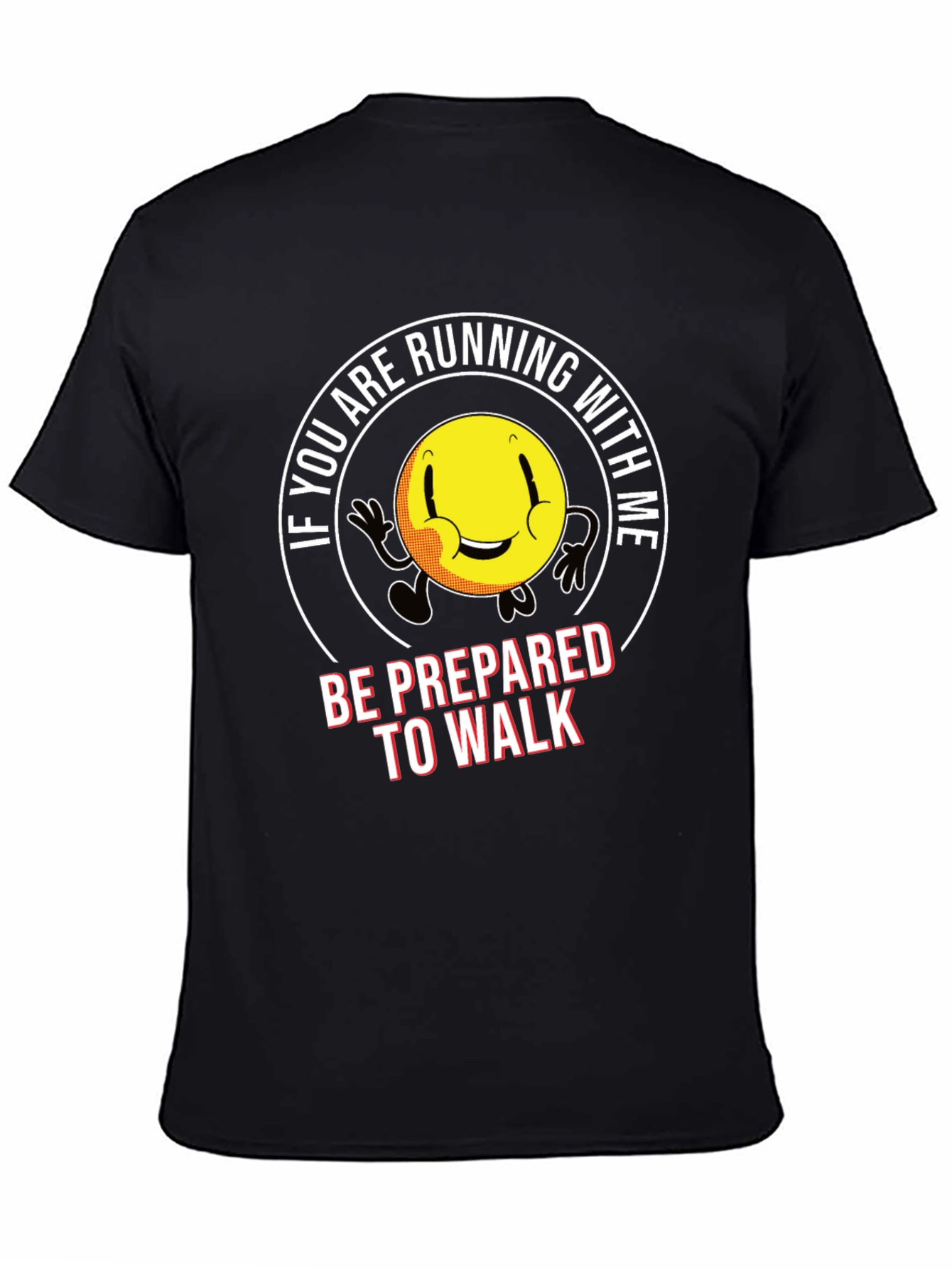 Running Smiley Face Graphic T-Shirt