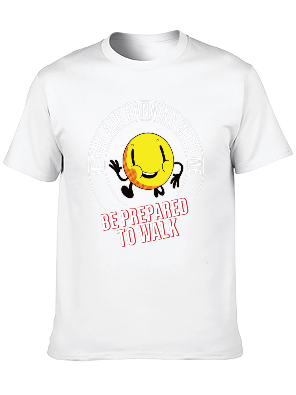 Running Smiley Face Graphic T-Shirt