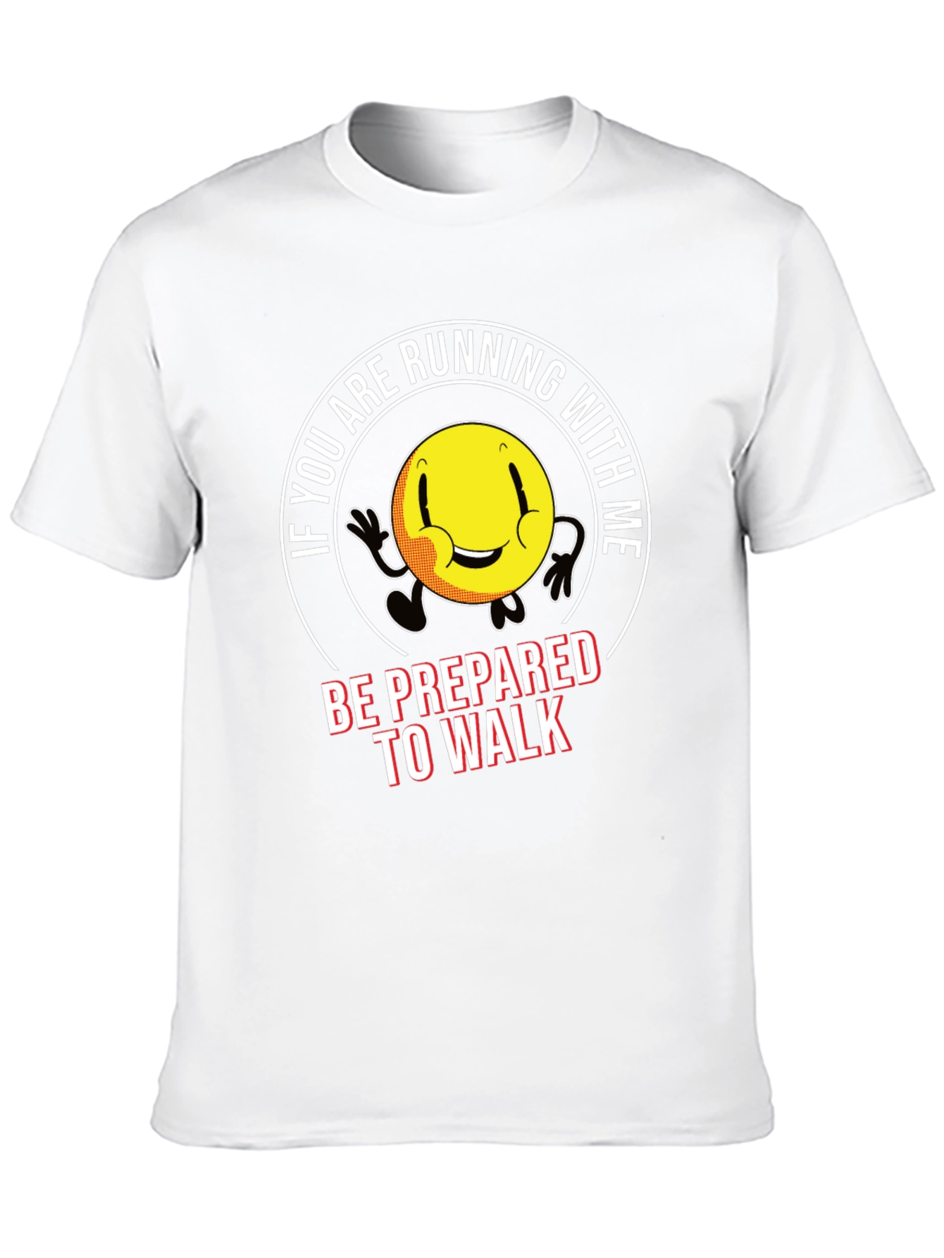 Running Smiley Face Graphic T-Shirt