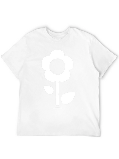 Flower Graphic Tee - Black Cotton T-Shirt