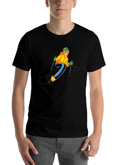 Skiing Pencil Graphic T-Shirt
