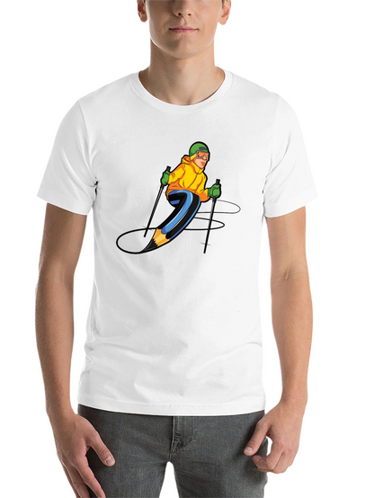 Skiing Pencil Graphic T-Shirt