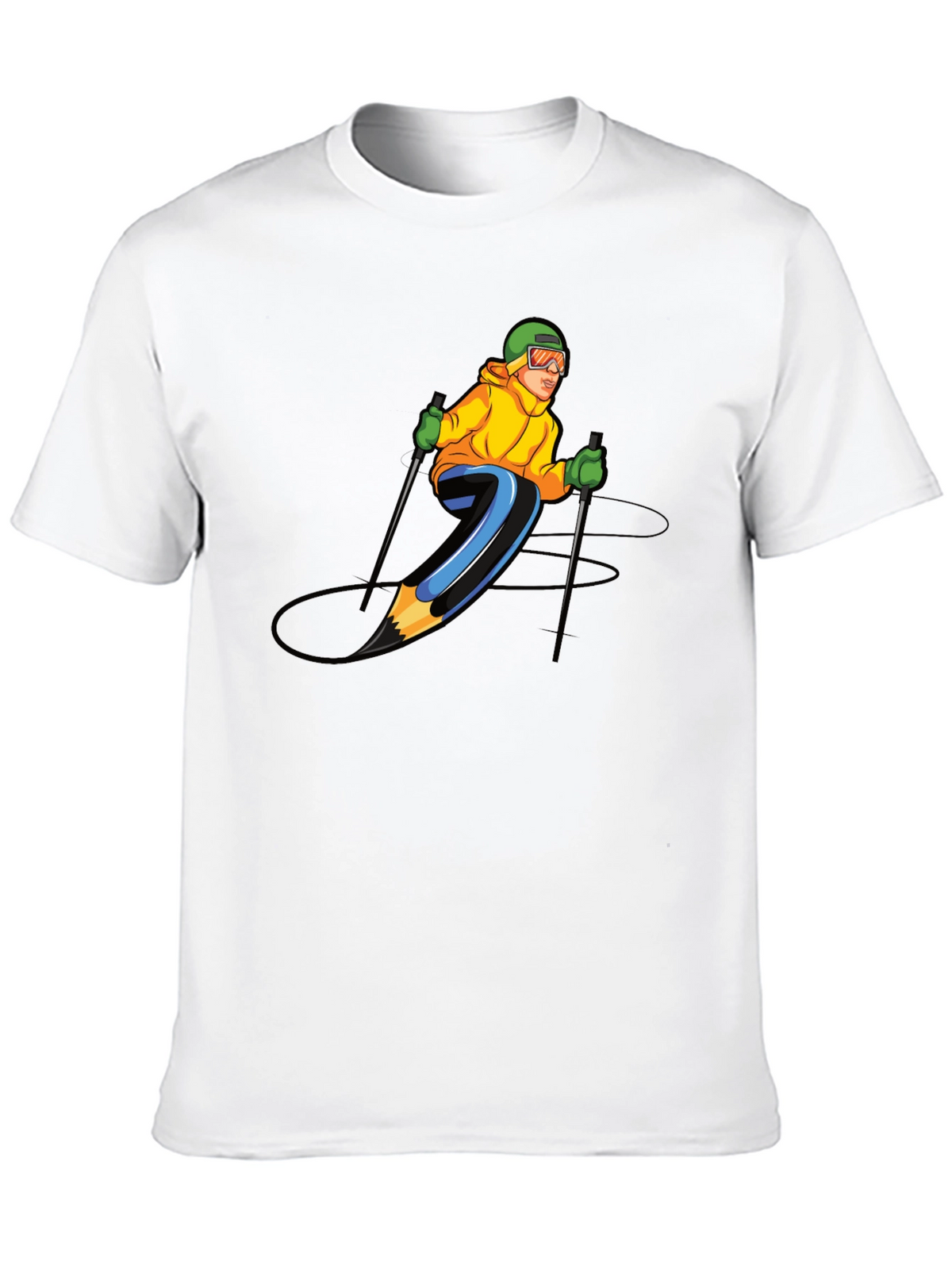 Skiing Pencil Graphic T-Shirt