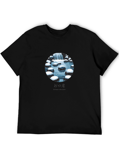 Winter Falls Graphic Tee - Stylish Black T-Shirt