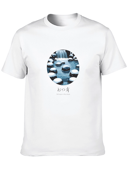 Winter Falls Graphic Tee - Stylish Black T-Shirt