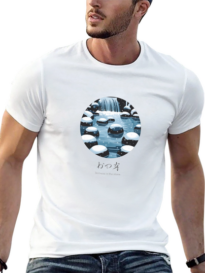 Winter Falls Graphic Tee - Stylish Black T-Shirt