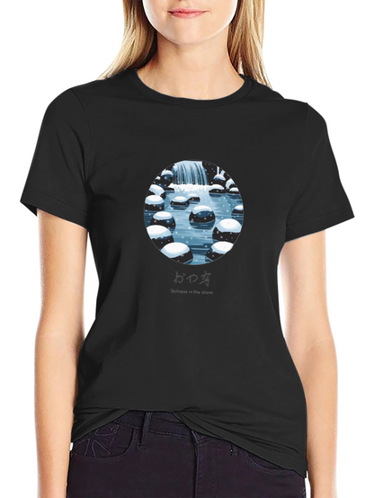 Winter Falls Graphic Tee - Stylish Black T-Shirt