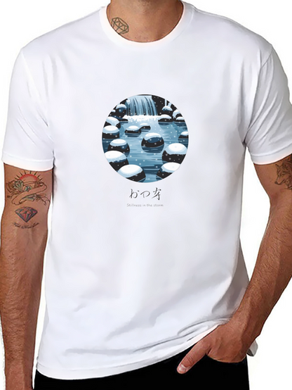 Winter Falls Graphic Tee - Stylish Black T-Shirt