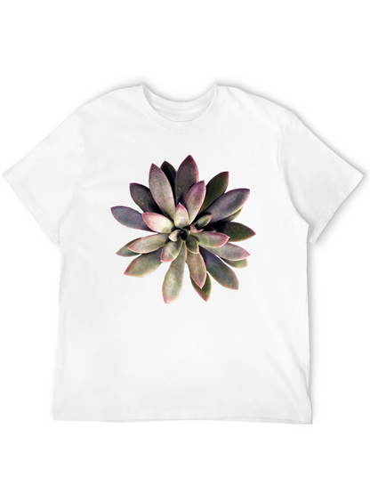 Succulent Graphic Print Black T-Shirt