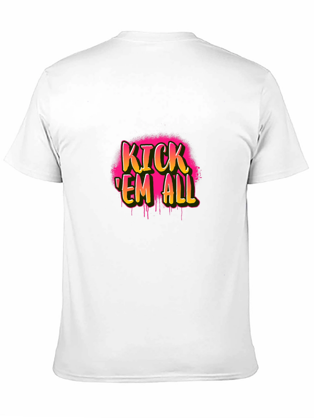 Kick Em All Graphic Tee - Black Cotton T-Shirt