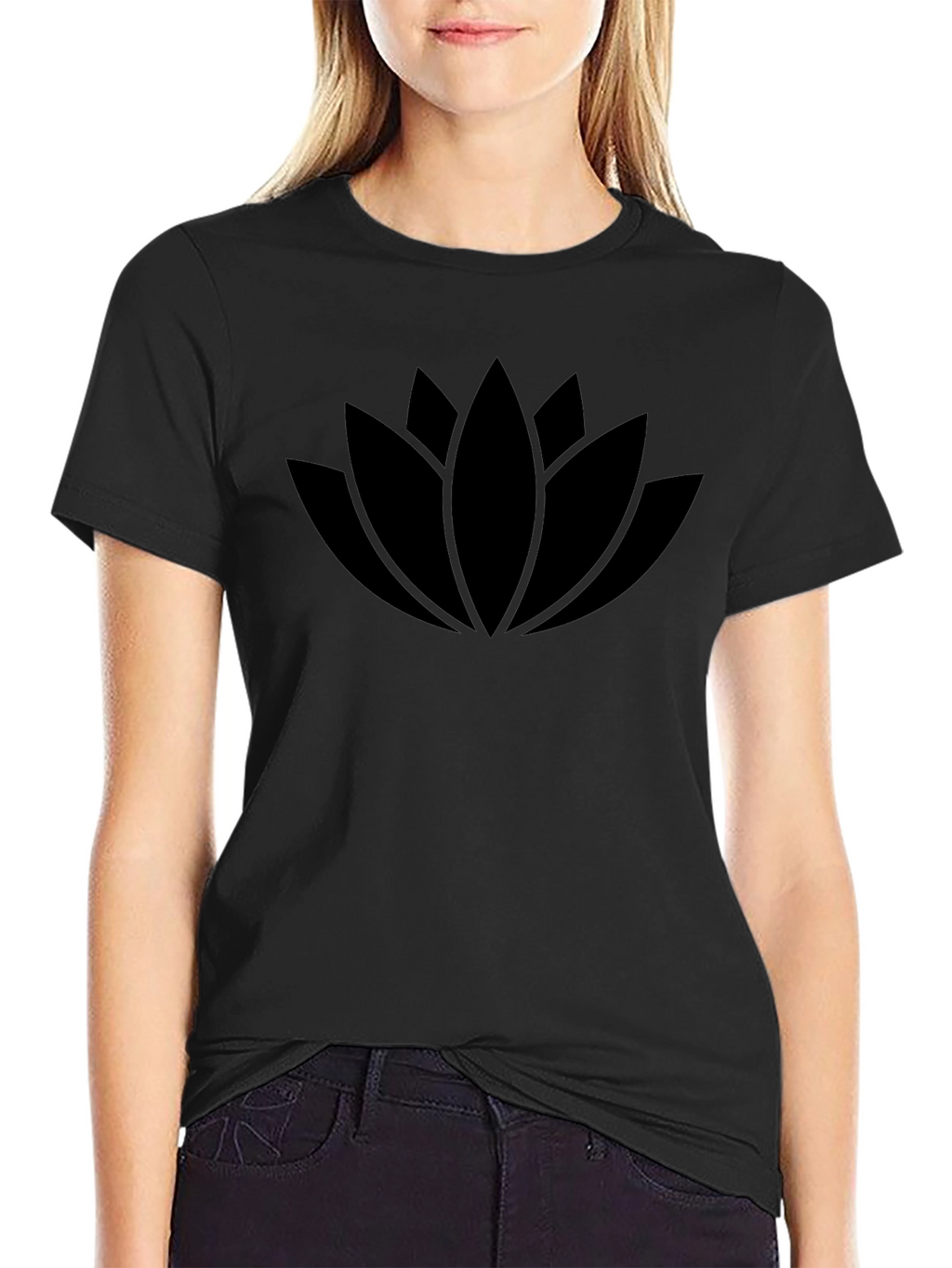 Black Lotus Flower Graphic Tee