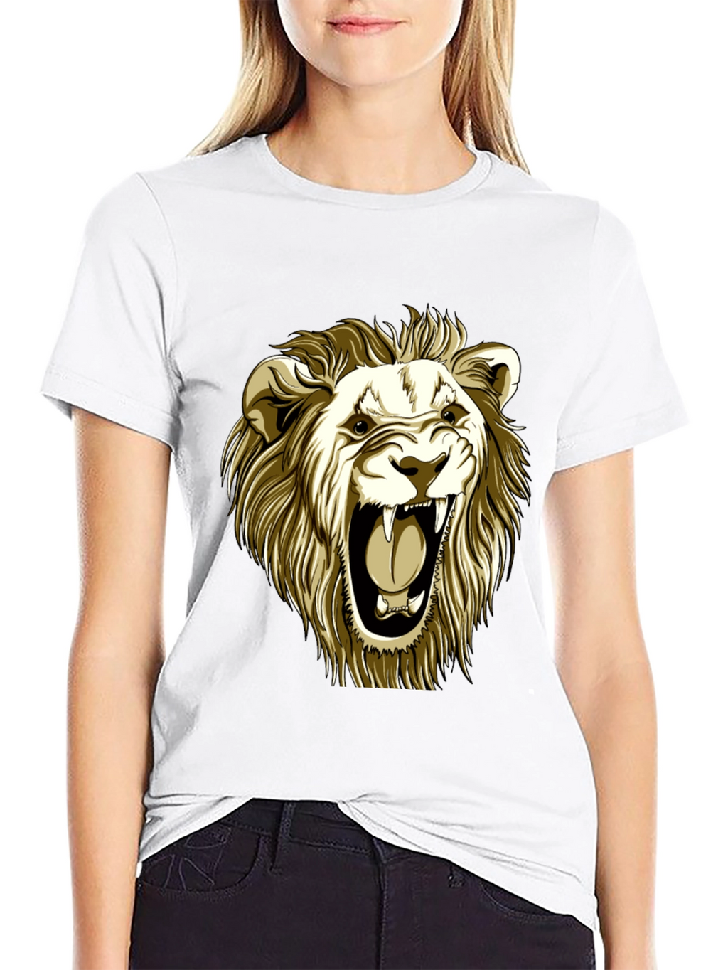 Roaring Lion Graphic Tee - Black Cotton T-Shirt
