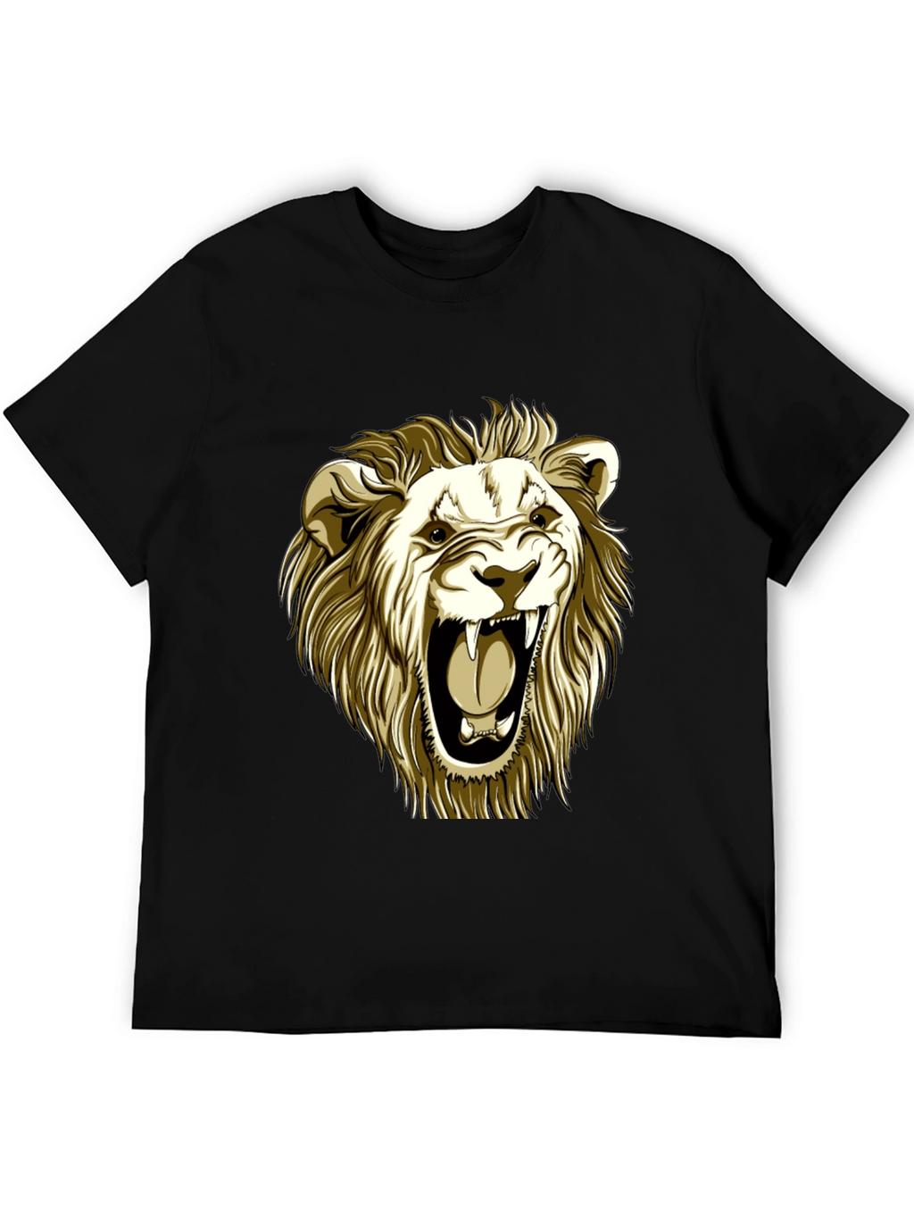 Roaring Lion Graphic Tee - Black Cotton T-Shirt