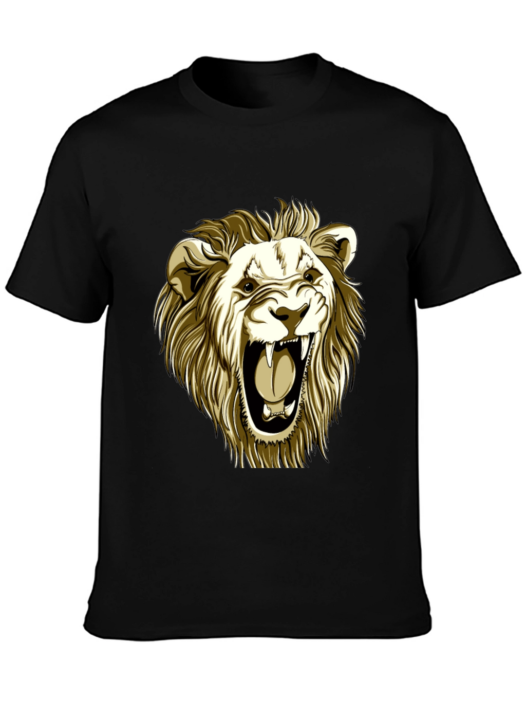 Roaring Lion Graphic Tee - Black Cotton T-Shirt