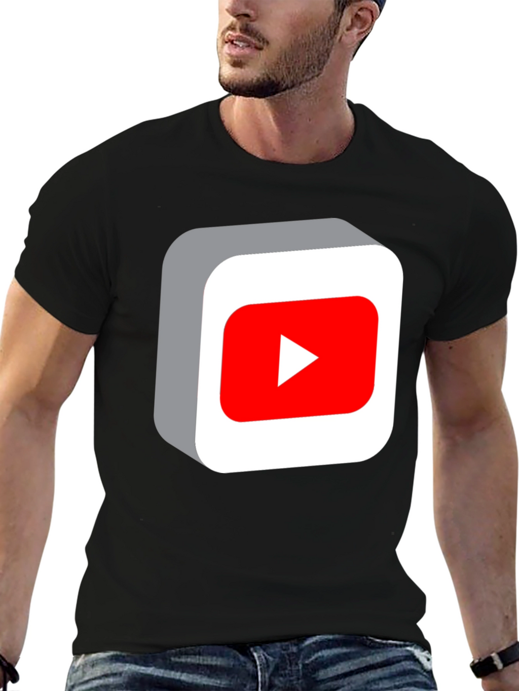 YouTube Play Button Black T-Shirt