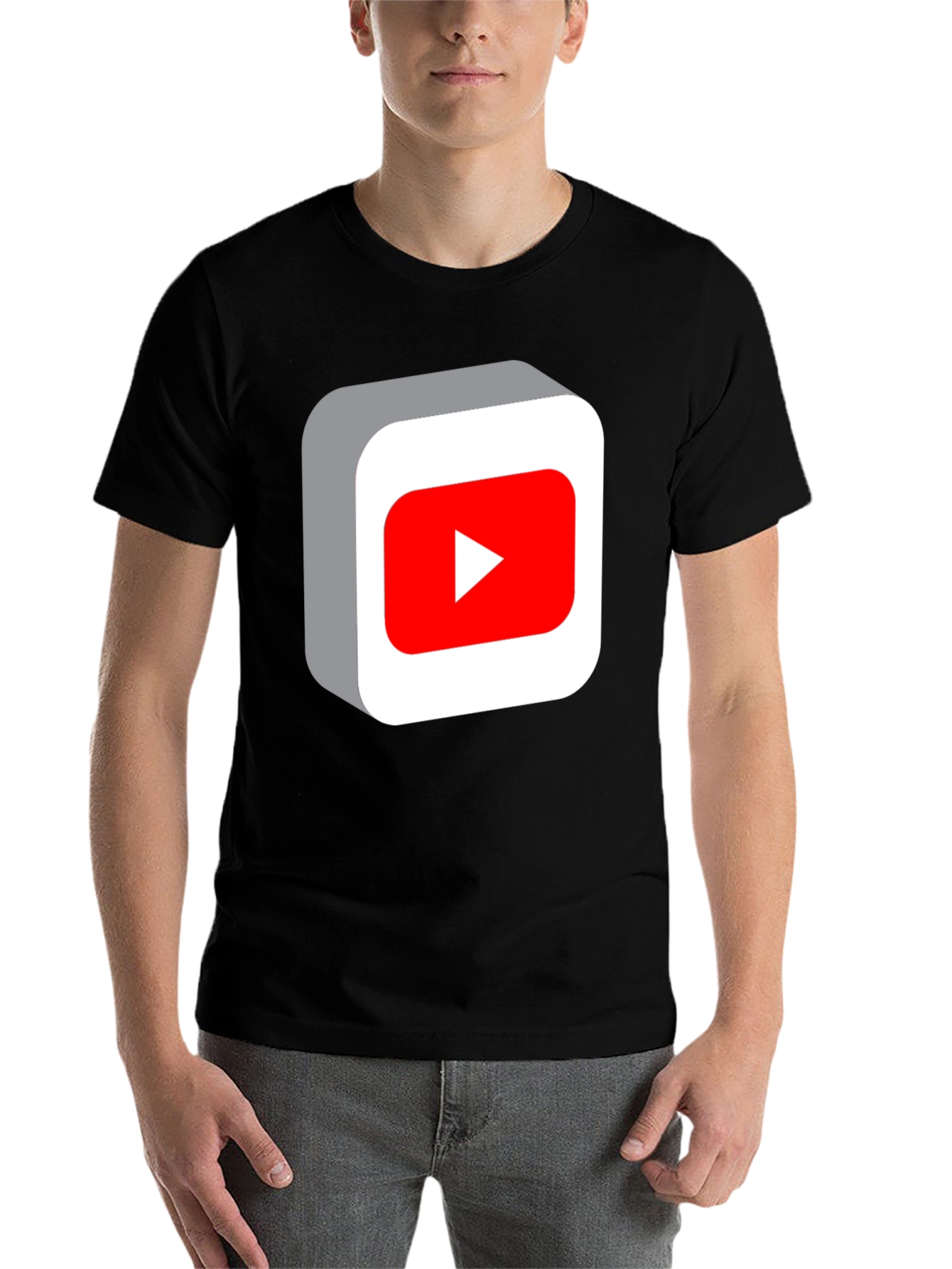YouTube Play Button Black T-Shirt