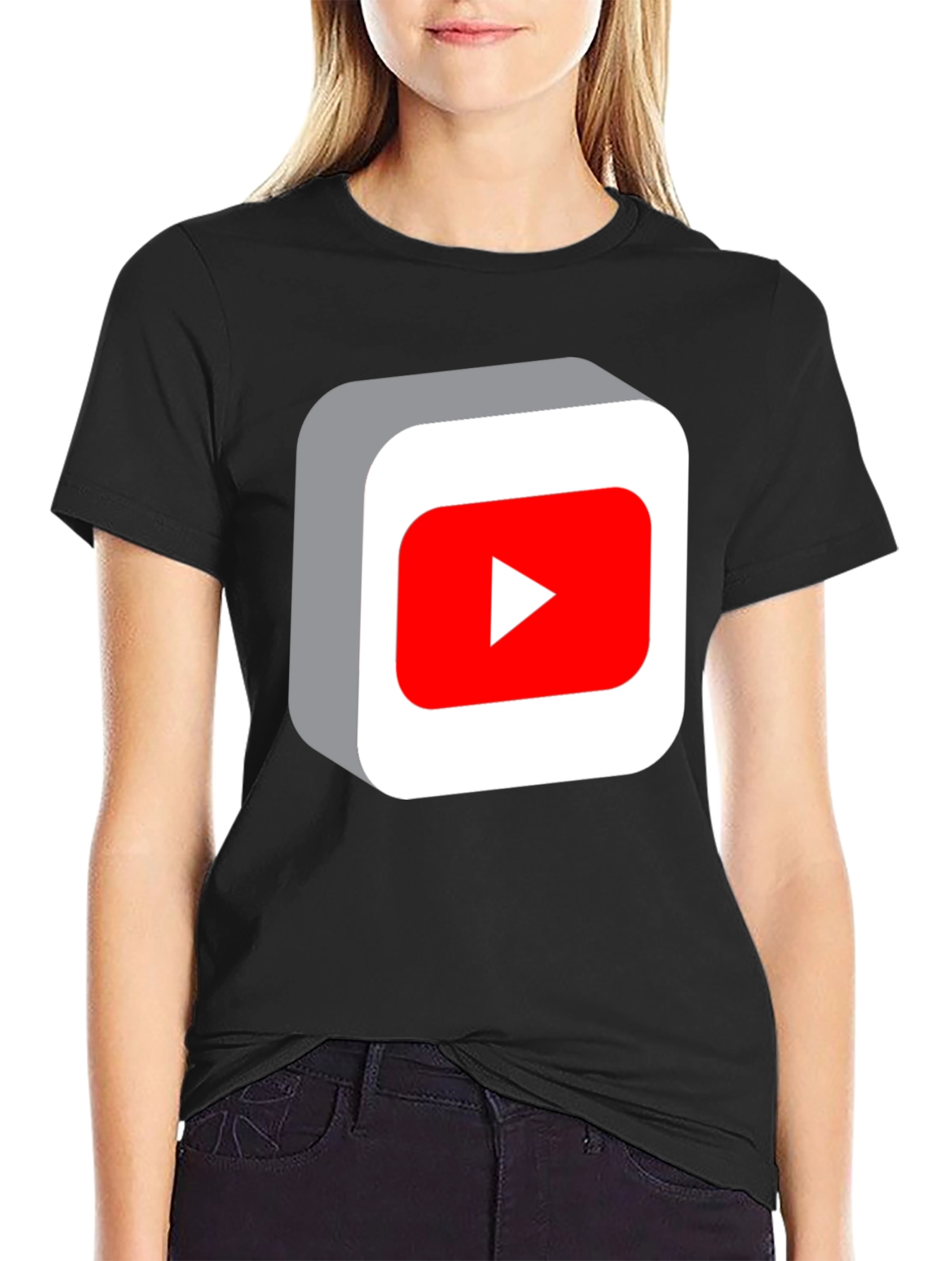 YouTube Play Button Black T-Shirt