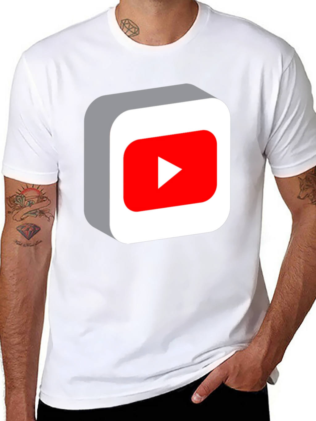 YouTube Play Button Black T-Shirt
