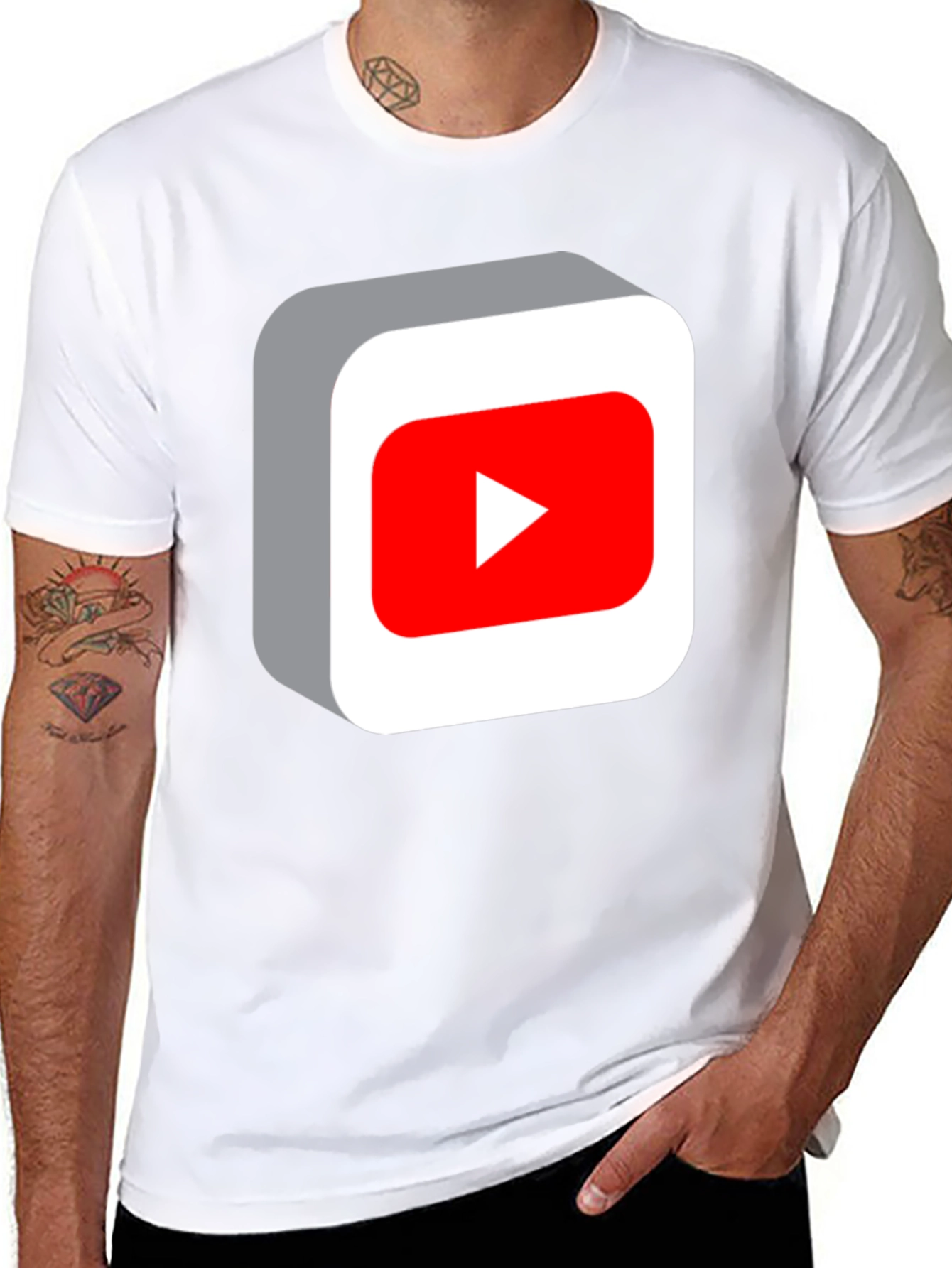 YouTube Play Button Black T-Shirt