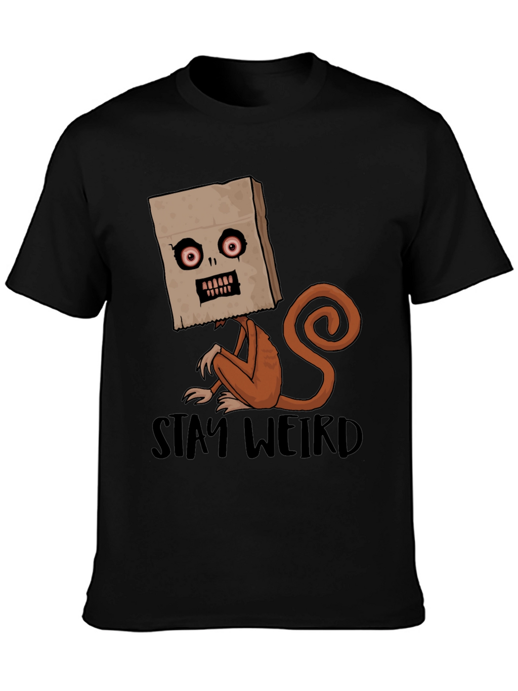 Stay Weird Monkey Graphic Tee - Black