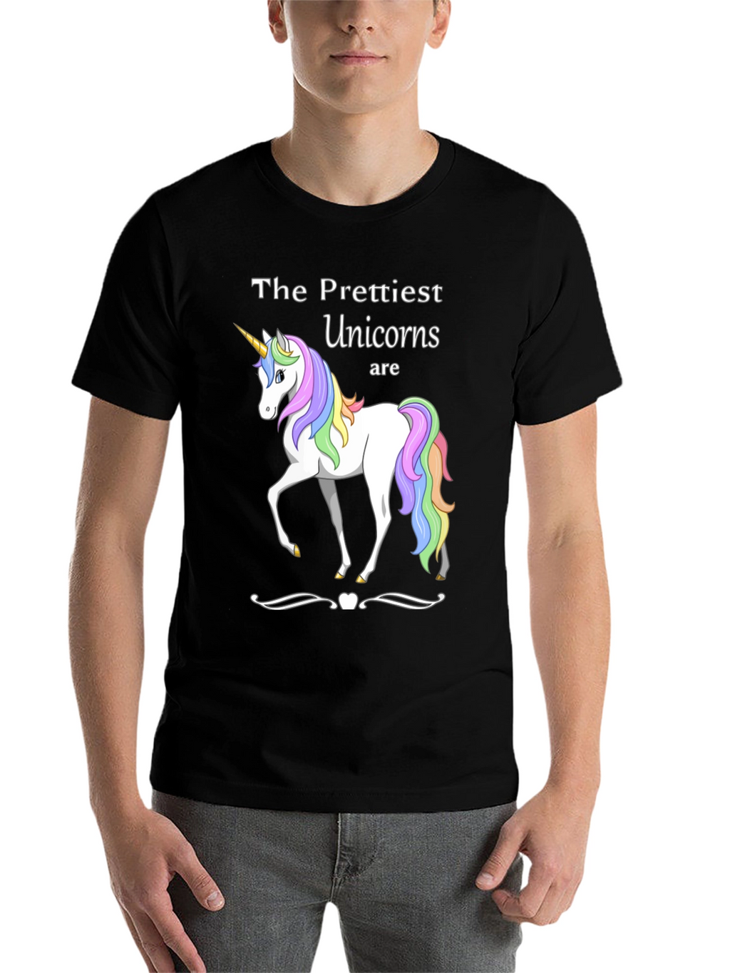 Prettiest Unicorns T-Shirt Black Cotton Blend