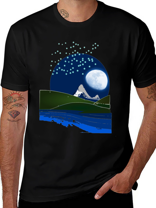 Night Sky Mountain Graphic Tee