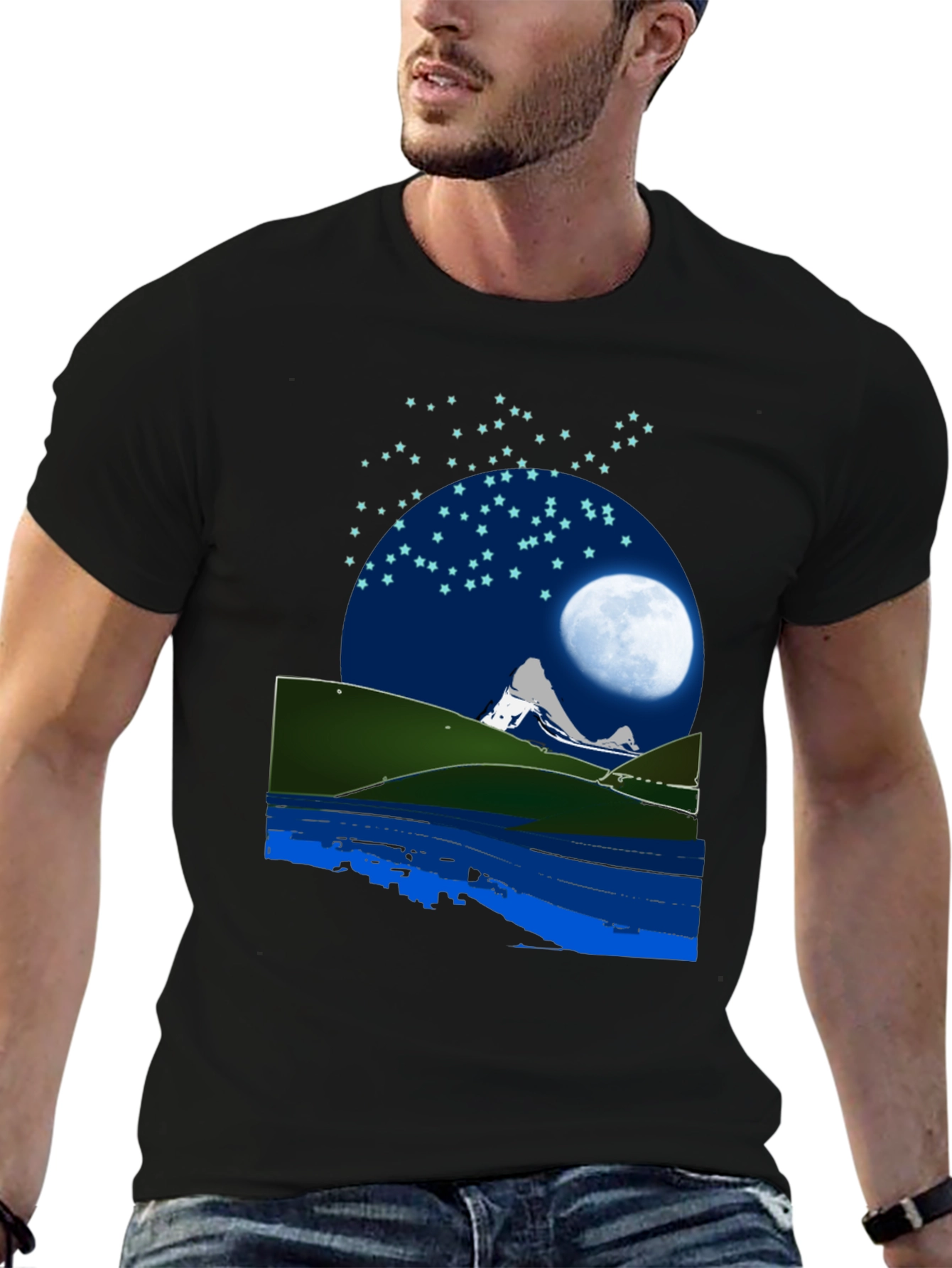 Night Sky Mountain Graphic Tee