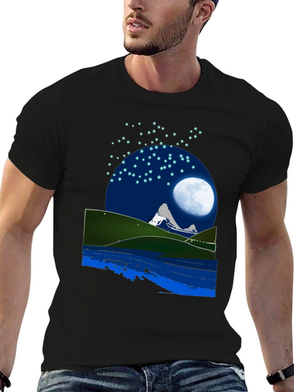 Night Sky Mountain Graphic Tee