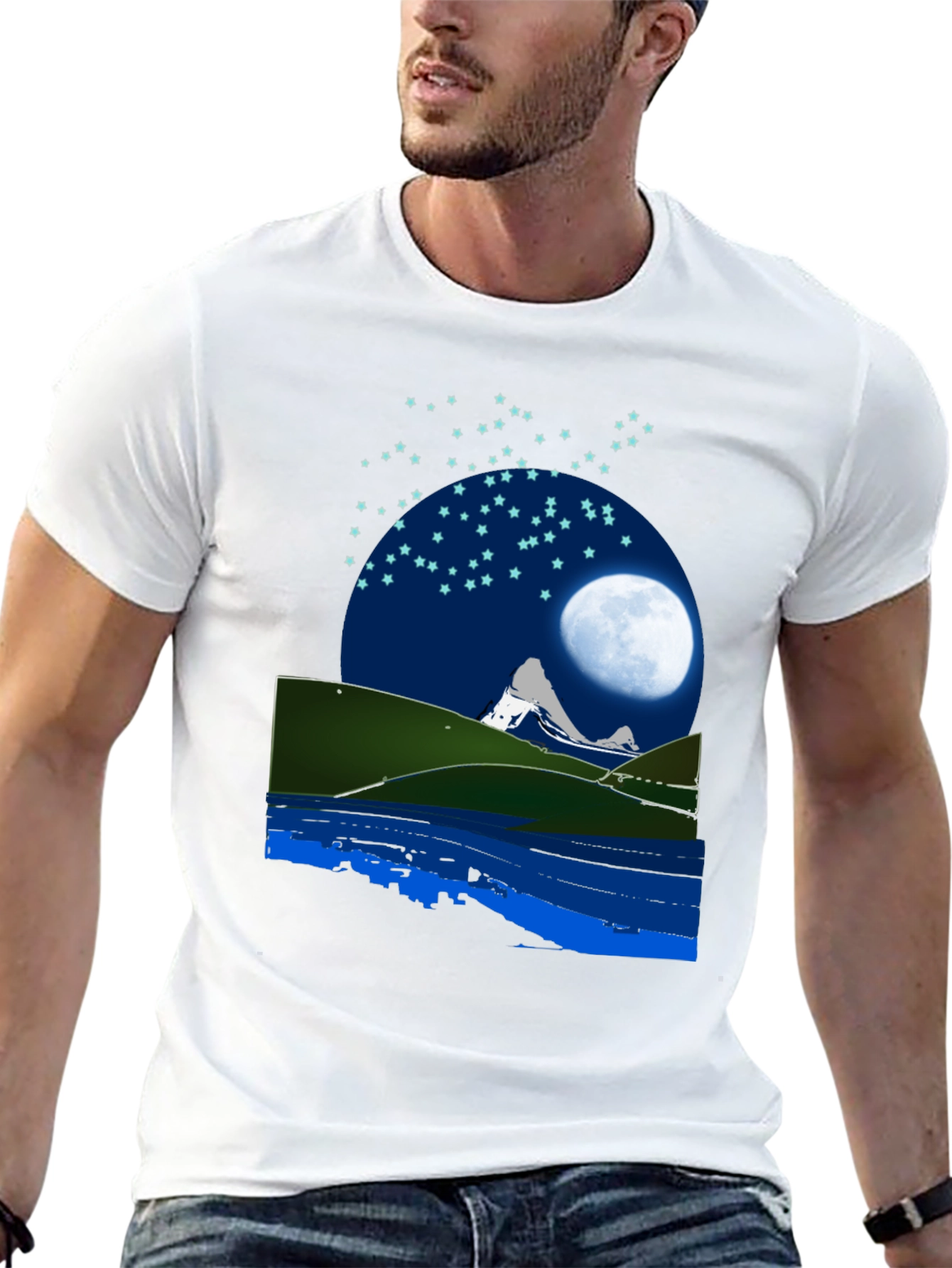 Night Sky Mountain Graphic Tee