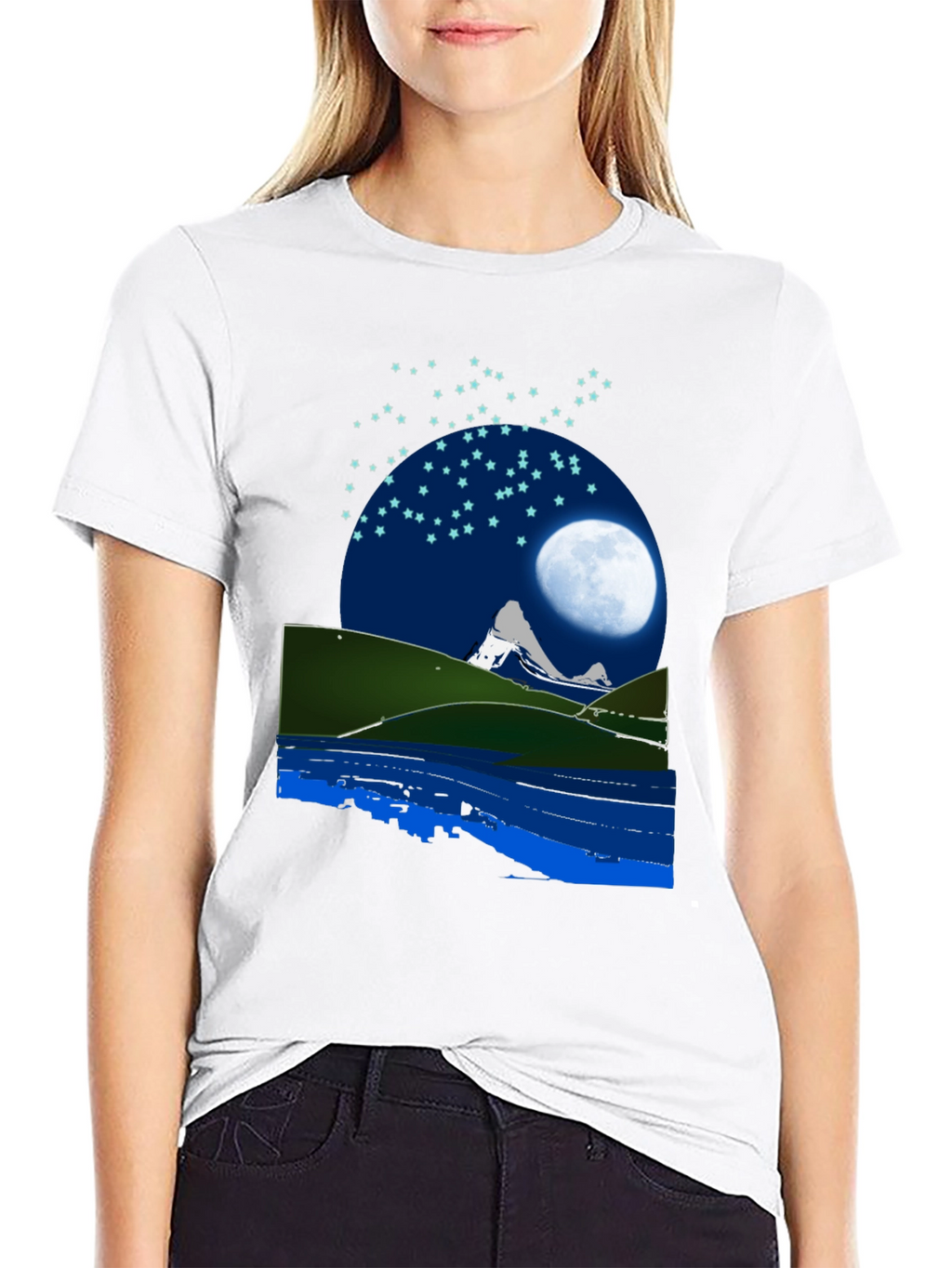 Night Sky Mountain Graphic Tee