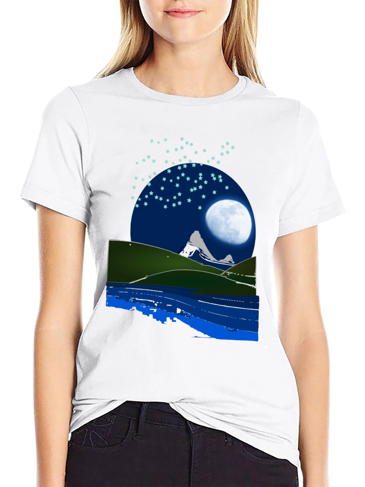 Night Sky Mountain Graphic Tee