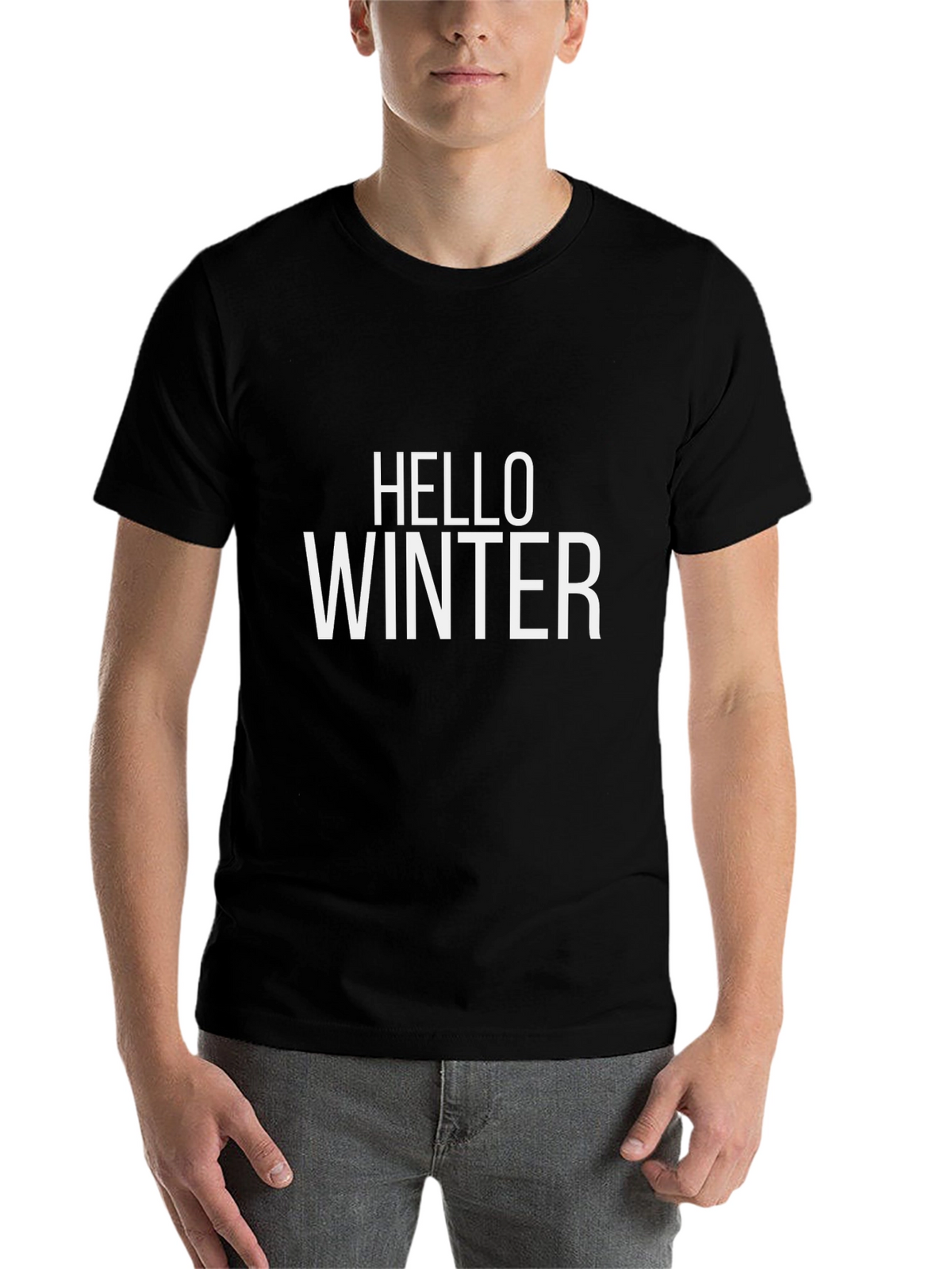 Hello Winter Black Graphic Tee