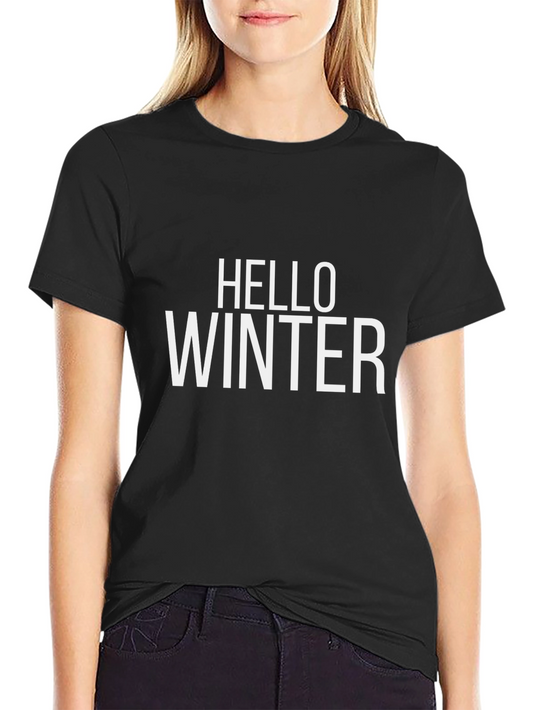 Hello Winter Black Graphic Tee