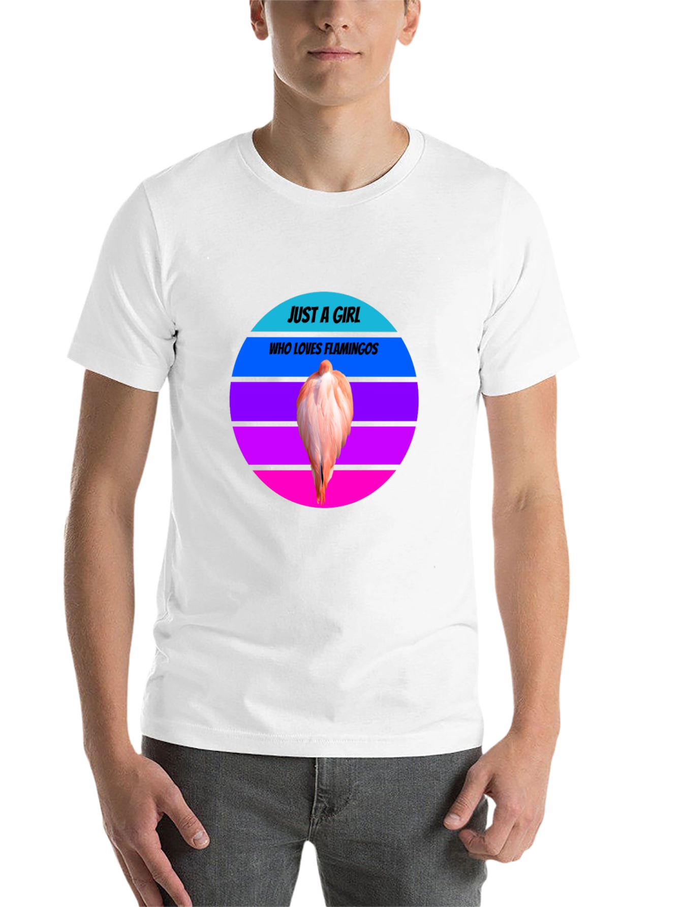 Just A Girl Who Loves Flamingos Black Tee
