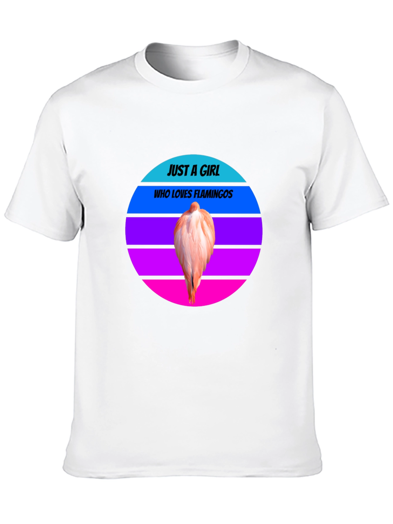 Just A Girl Who Loves Flamingos Black Tee