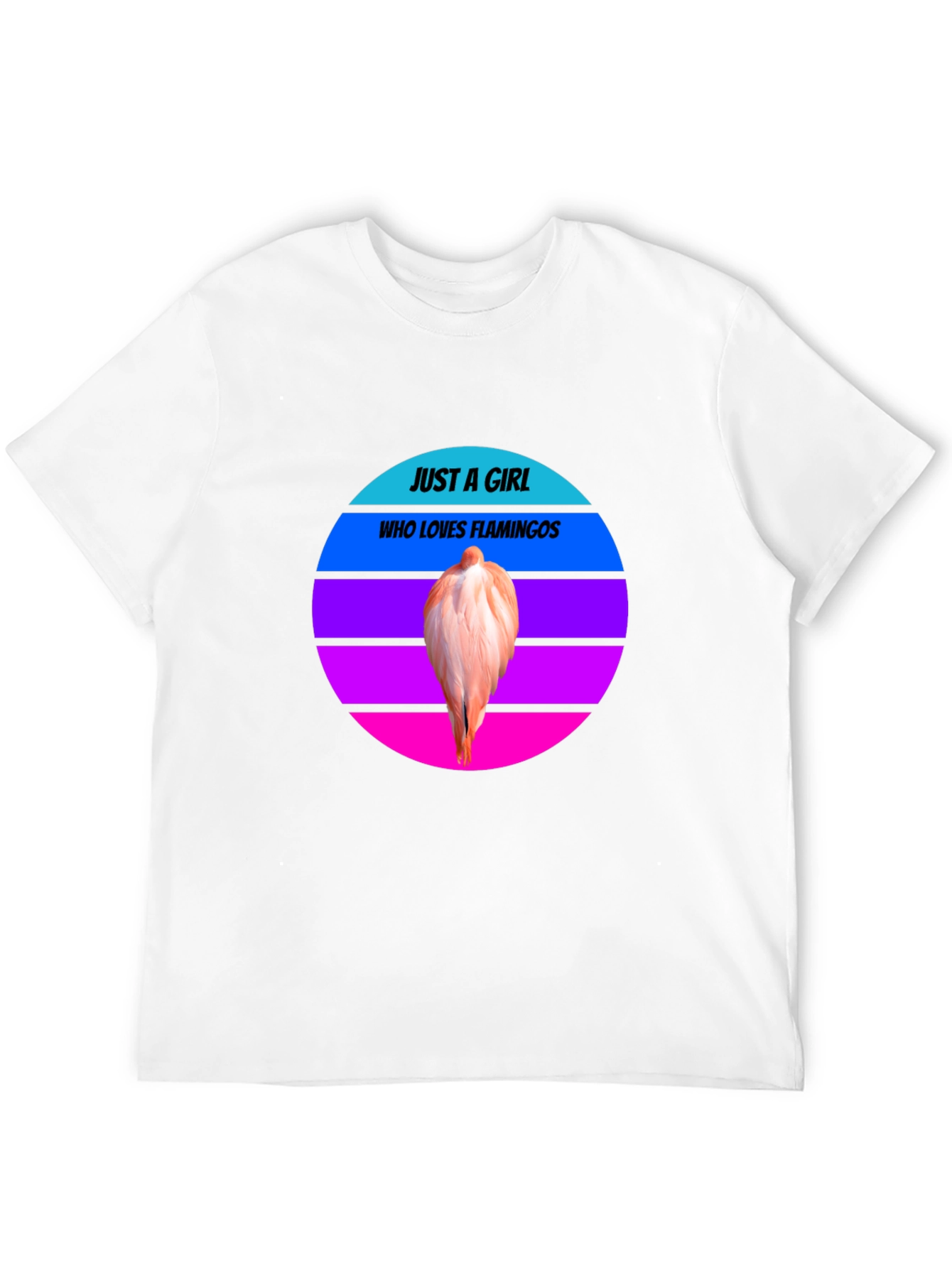 Just A Girl Who Loves Flamingos Black Tee