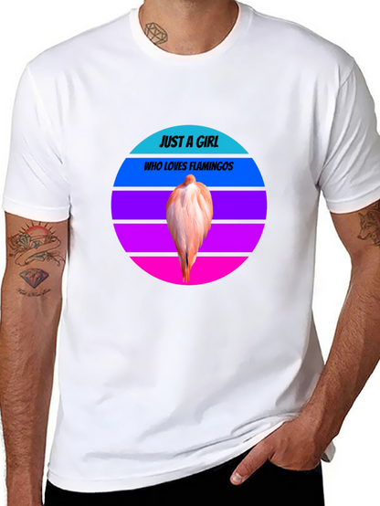 Just A Girl Who Loves Flamingos Black Tee