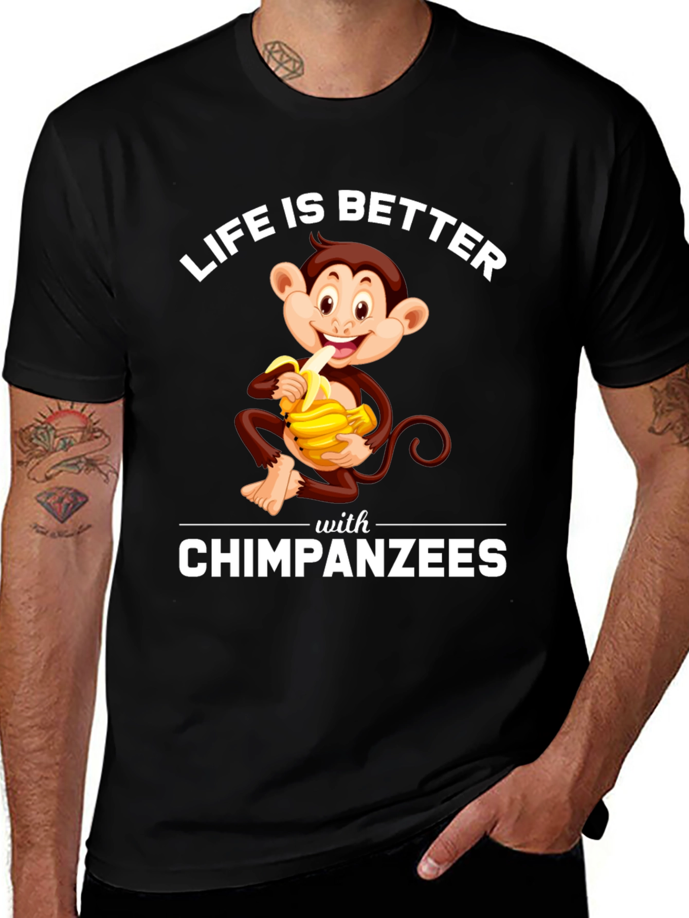 Chimpanzee T-Shirt - Life is Better with Chimpanzees