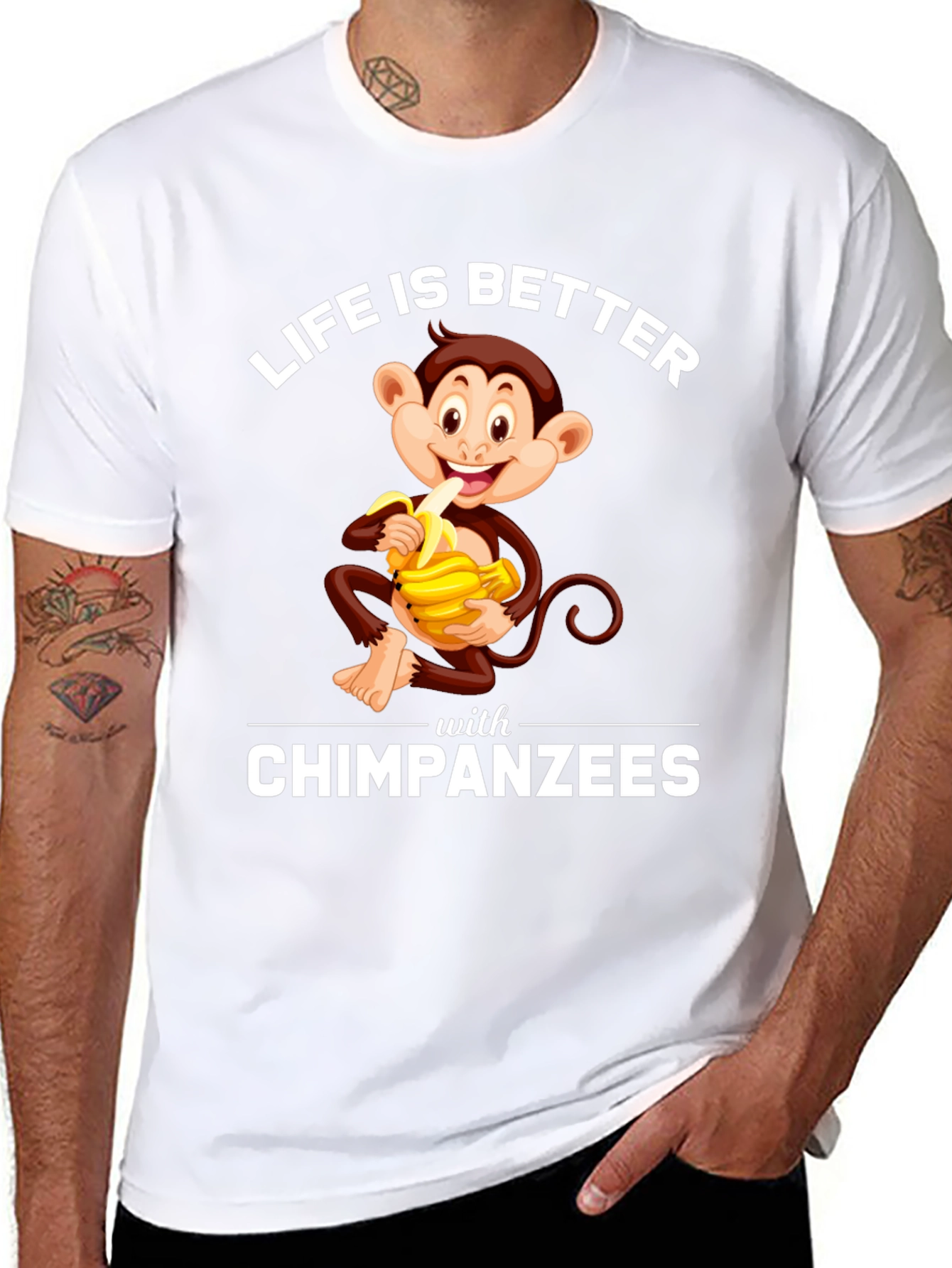 Chimpanzee T-Shirt - Life is Better with Chimpanzees