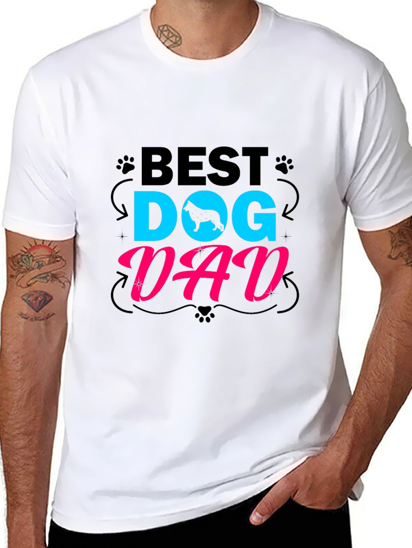 Best Dog Dad T-Shirt - Mens Black Tee