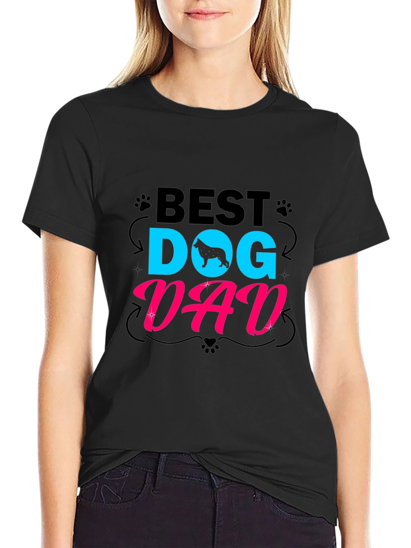 Best Dog Dad T-Shirt - Mens Black Tee