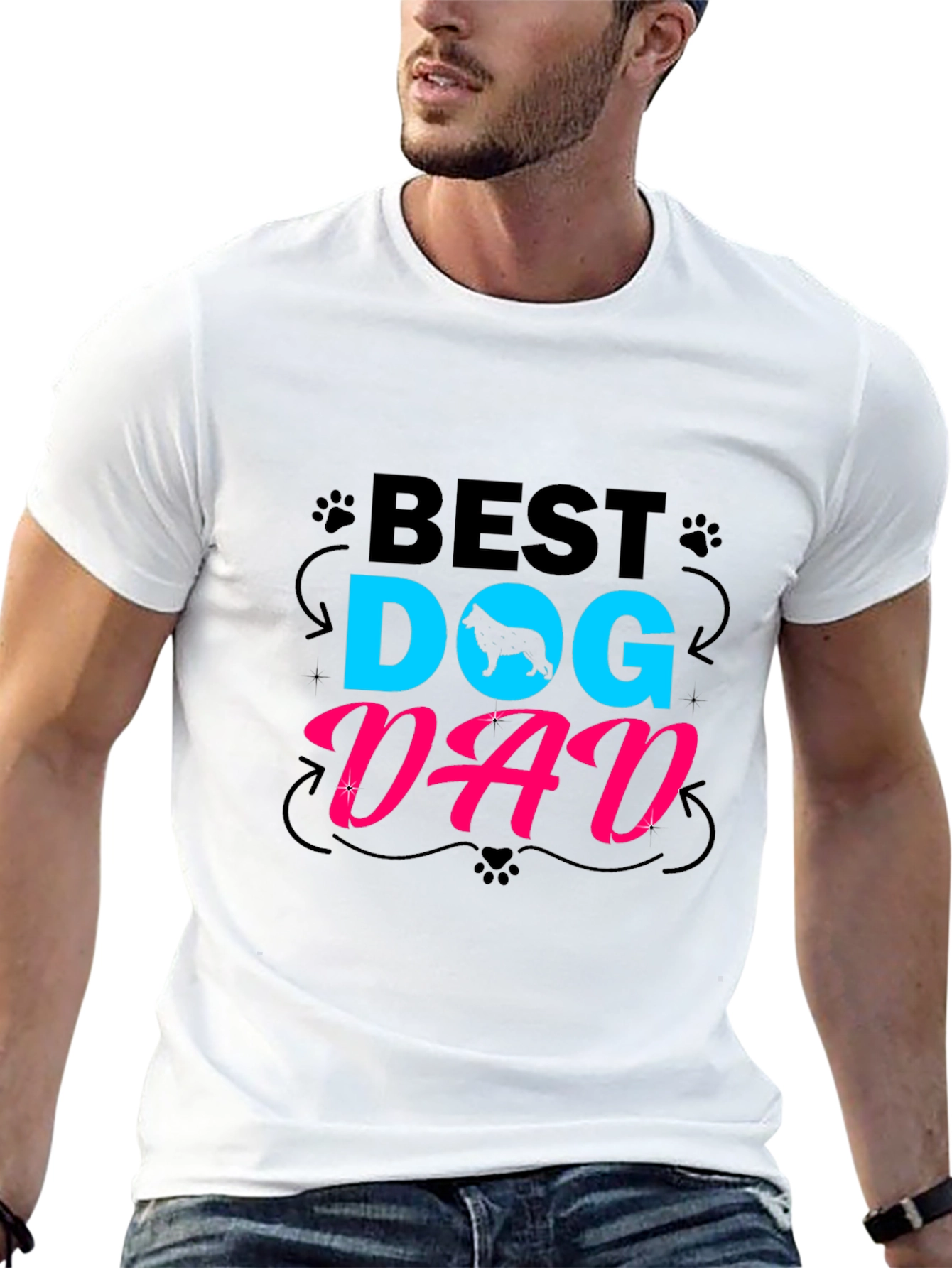 Best Dog Dad T-Shirt - Mens Black Tee